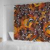 Australia Aboriginal Inspired Shower Curtain - Kangaroo Aboiginal Inspired Dot Painting Style