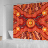 Australia Aboriginal Inspired Shower Curtain - Indigenous Connection Aboiginal Inspired Dot Painting Style