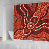 Australia Aboriginal Inspired Shower Curtain - River Aboiginal Inspired Dot Painting Style