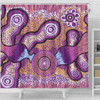 Australia Aboriginal Inspired Shower Curtain - Indigenous Art Aboriginal Inspired Dot Painting Style