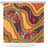 Australia Aboriginal Inspired Shower Curtain - Indigenous Art Aboriginal Inspired Dot Painting Style 2