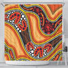 Australia Aboriginal Inspired Shower Curtain - Indigenous Art Aboriginal Inspired Dot Painting Style 2