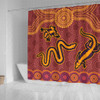 Australia Aboriginal Inspired Shower Curtain - Indigenous Animal Aboriginal Inspired Dot Painting Style