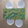 Australia Aboriginal Inspired Tablecloth - Green Circle Aboiginal Inspired Dot Painting Style