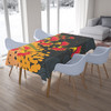 Australia Aboriginal Inspired Tablecloth - Red Bottle Flower Aboriginal Inspired Dot Painting Style