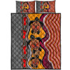 Australia Aboriginal Inspired Quilt Bed Set - Turtle And Foot Print Aboiginal Inspired Dot Painting Style