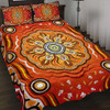 Australia Aboriginal Inspired Quilt Bed Set - The Sun Indigenous Aboiginal Inspired Dot Painting Style
