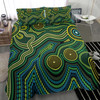 Australia Aboriginal Inspired Bedding Set - Green Circle Aboiginal Inspired Dot Painting Style