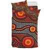 Australia Aboriginal Inspired Bedding Set - Orange Aboiginal Inspired Dot Painting Style