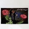 Australia Anzac Day Flag - Lest We Forget With Poppies Flowers Watercolor Style Flag