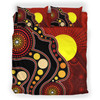 Australia Aboriginal Inspired Bedding Set - Australia Indigenous Flag Circle Dot Painting Art
