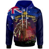 Australia Anzac Day Hoodie - Custom Lest We Forget Rosemary Soldier Anzac Spirit Hoodie