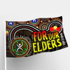 Naidoc Week Flag - For Our Elders Aboriginal Inspired Dot Art Flag