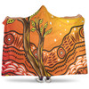 Australia Aboriginal Inspired Hooded Blanket - Aboriginal Style Of Background Depicting Nature Tree On The Hill