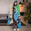 Australia Aboriginal Inspired Hooded Blanket - Blue Aboriginal Dot Artwork