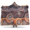 Australia Aboriginal Inspired Hooded Blanket - Aboriginal Dot Orange And Purple Dreams