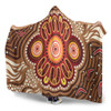 Australia Aboriginal Inspired Hooded Blanket - Brown Boomerang Aboriginal Dot Artwork