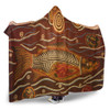 Australia Aboriginal Inspired Hooded Blanket - Fish Aboriginal Dot Artwork