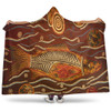 Australia Aboriginal Inspired Hooded Blanket - Fish Aboriginal Dot Artwork