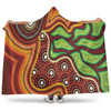 Australia Aboriginal Inspired Hooded Blanket - Tree Nature Dot Design Vector Aboriginal Artwork