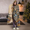 Australia Aboriginal Inspired Hooded Blanket - Aboriginal Dot Design Seamless Background