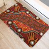 Australia Aboriginal Inspired Door Mat - Australian Aboriginal Art Dot Art Orange