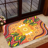 Australia Aboriginal Inspired Door Mat - Leaf Aboriginal Art Background