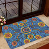 Australia Aboriginal Inspired Door Mat - Blue Aboriginal Connection Artwork