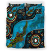 Australia Indigenous Bedding Set - Aboriginal Inspired Dreamtime Crocodile