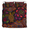 Australia Indigenous Bedding Set - Aboriginal inspired art turtles dreaming story background