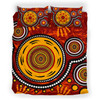 Australia Indigenous Bedding Set - Aboriginal inspired dot art conection concept with handprints