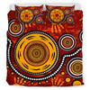 Australia Indigenous Bedding Set - Aboriginal inspired dot art conection concept with handprints