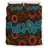 Australia Indigenous Bedding Set - Aboriginal inspired dot art painting River concept