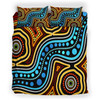 Australia Indigenous Bedding Set - Aboriginal inspired dot art river connection concept