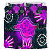 Australia Indigenous Bedding Set - Aboriginal inspired dot artwork with hands