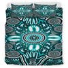 Australia Indigenous Bedding Set - Aboriginal Inspired Reunion Hands and Footprints