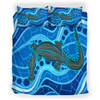 Australia Indigenous Bedding Set - Aboriginal Inspired River And Crocodile