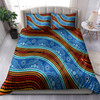 Australia Indigenous Bedding Set - Aboriginal Inspired River and land concept dot art painting