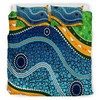 Australia Indigenous Bedding Set - Aboriginal Inspired style of background depicting nature