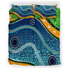 Australia Indigenous Bedding Set - Aboriginal Inspired style of background depicting nature