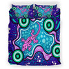 Australia Indigenous Bedding Set - Aboriginal Inspired style of background with lizard