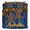 Australia Indigenous Bedding Set - Australian Dot art background with Crocodile