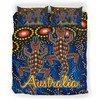 Australia Indigenous Bedding Set - Australian Dot art background with Crocodile