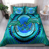 Australia Indigenous Bedding Set - Emu And Chicks Aboriginal Inspired Dot Painting