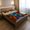 Australia Indigenous Bedding Set - Turtles In River Aboriginal Inspired