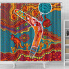 Australia Aboriginal Inspired Shower Curtain - Aboriginal Inspired Style Art Shower Curtain