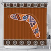 Australia Aboriginal Inspired Shower Curtain - Aboriginal Style Boomerang Shower Curtain