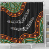 Australia Aboriginal Inspired Shower Curtain - Aboriginal Dot Art Painting Boomerang Style Shower Curtain