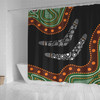 Australia Aboriginal Inspired Shower Curtain - Aboriginal Dot Art Painting Boomerang Style Shower Curtain