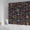 Australia Aboriginal Inspired Shower Curtain - Aboriginal Art Vector Seamless Background Shower Curtain